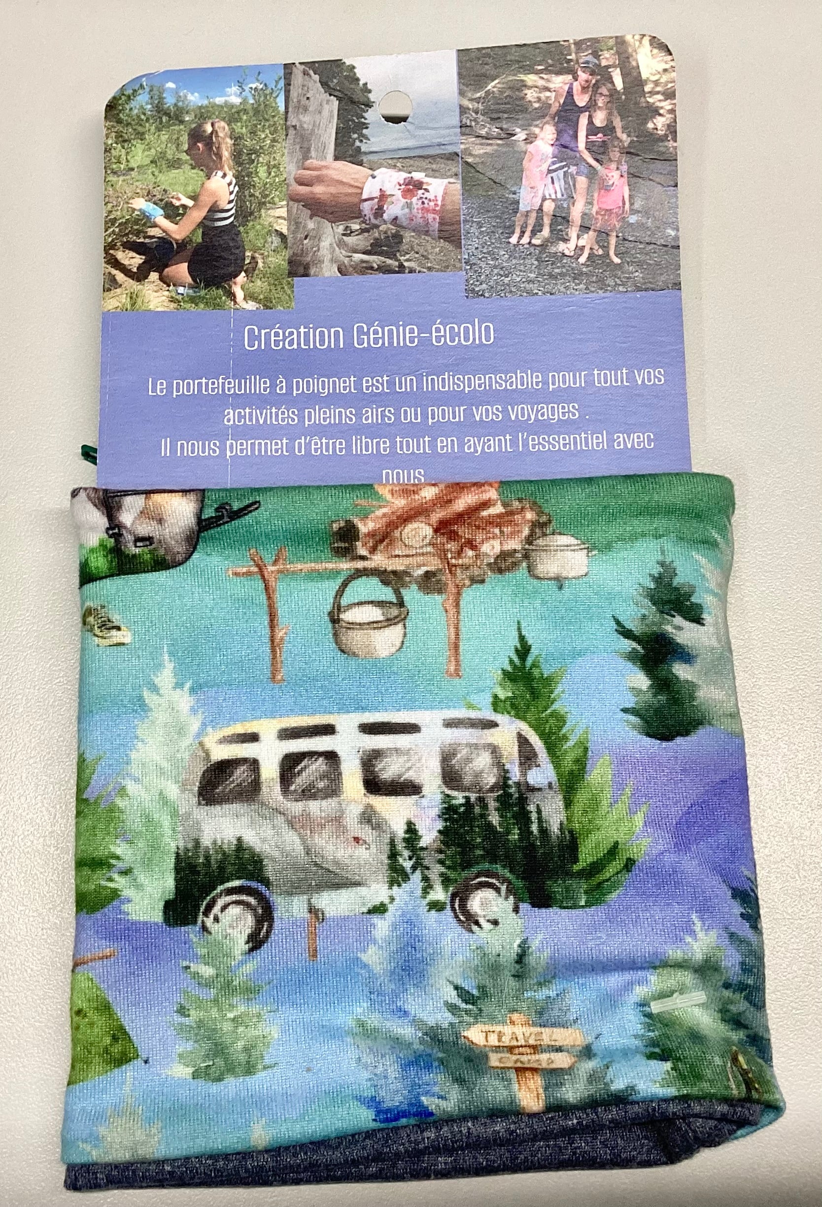 Portefeuille de poignet avec roulotte camping