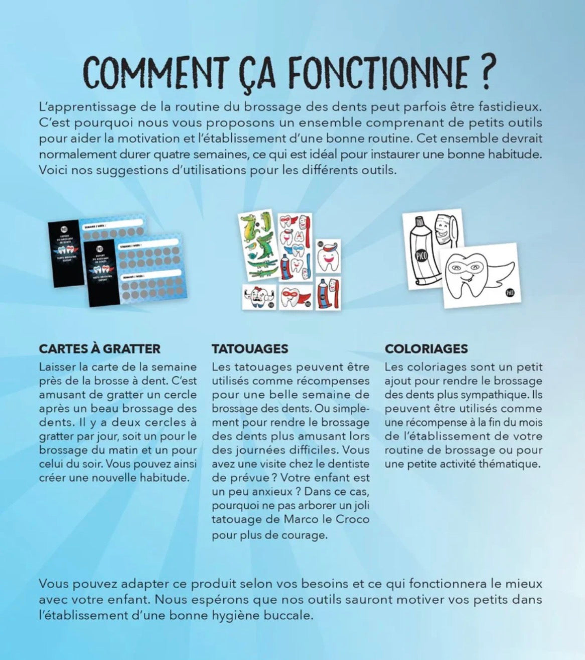 Ensemble pour brossage de dent