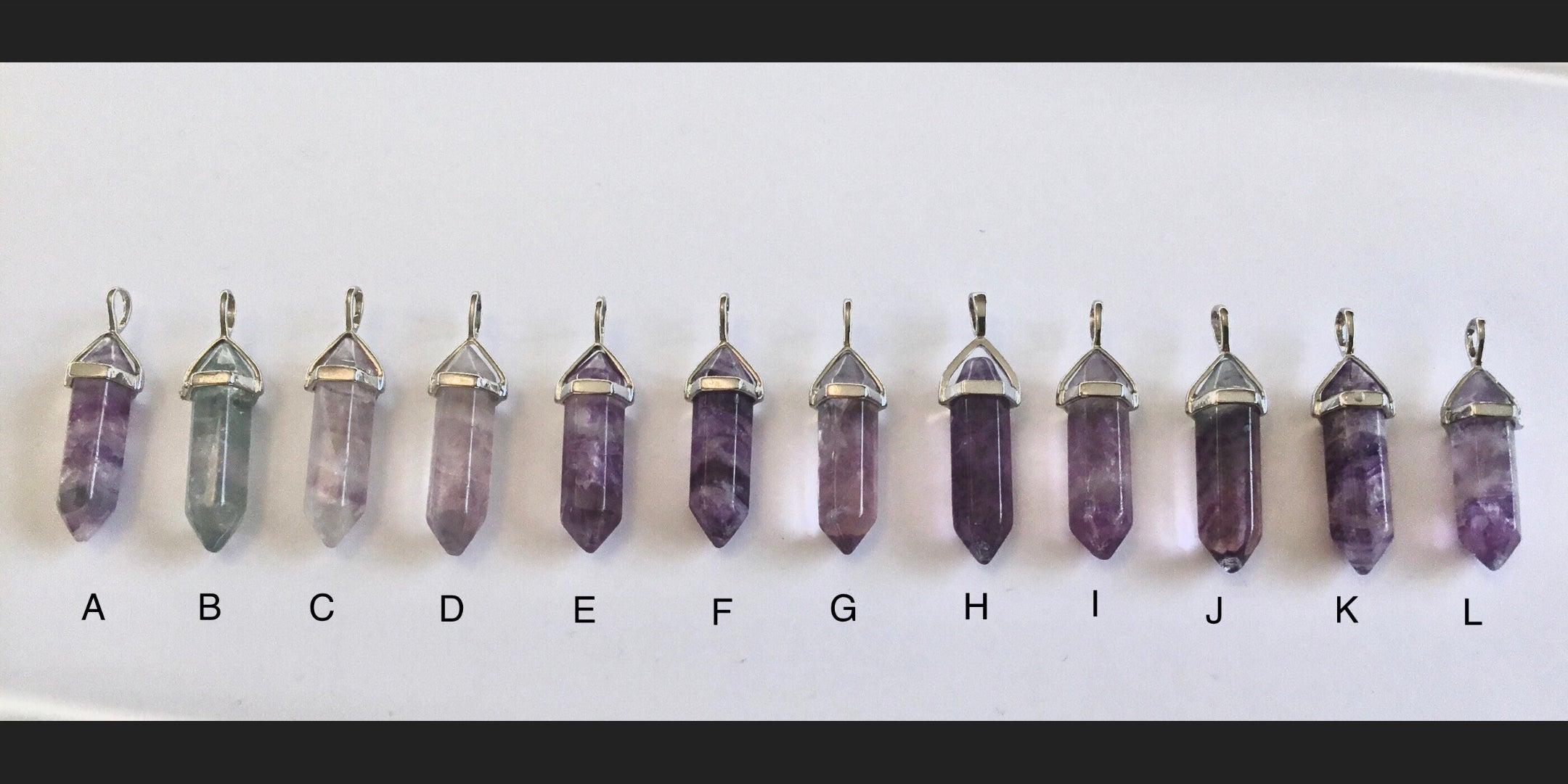 Stainless steel necklace with fluorite