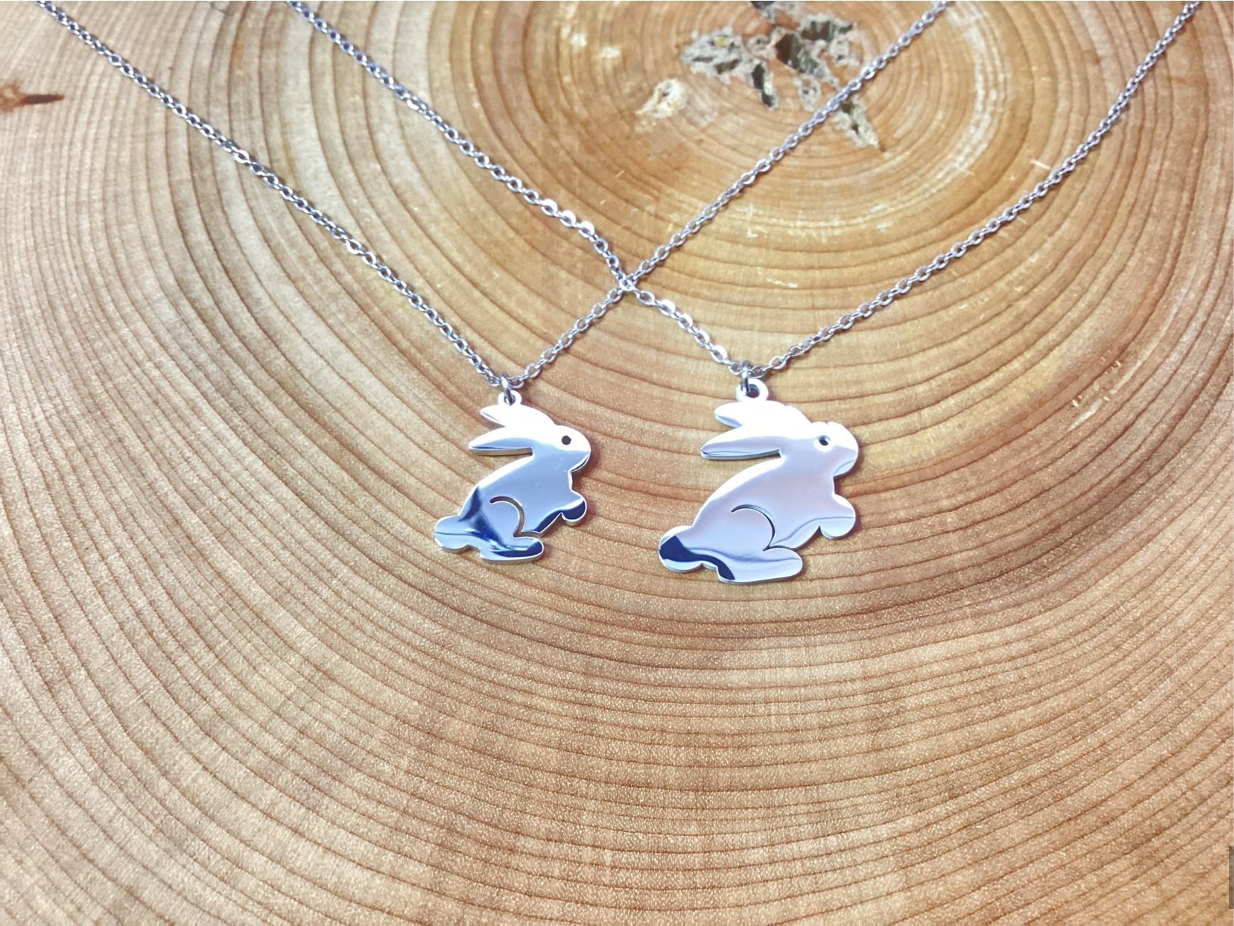 Stainless steel rabbit necklace