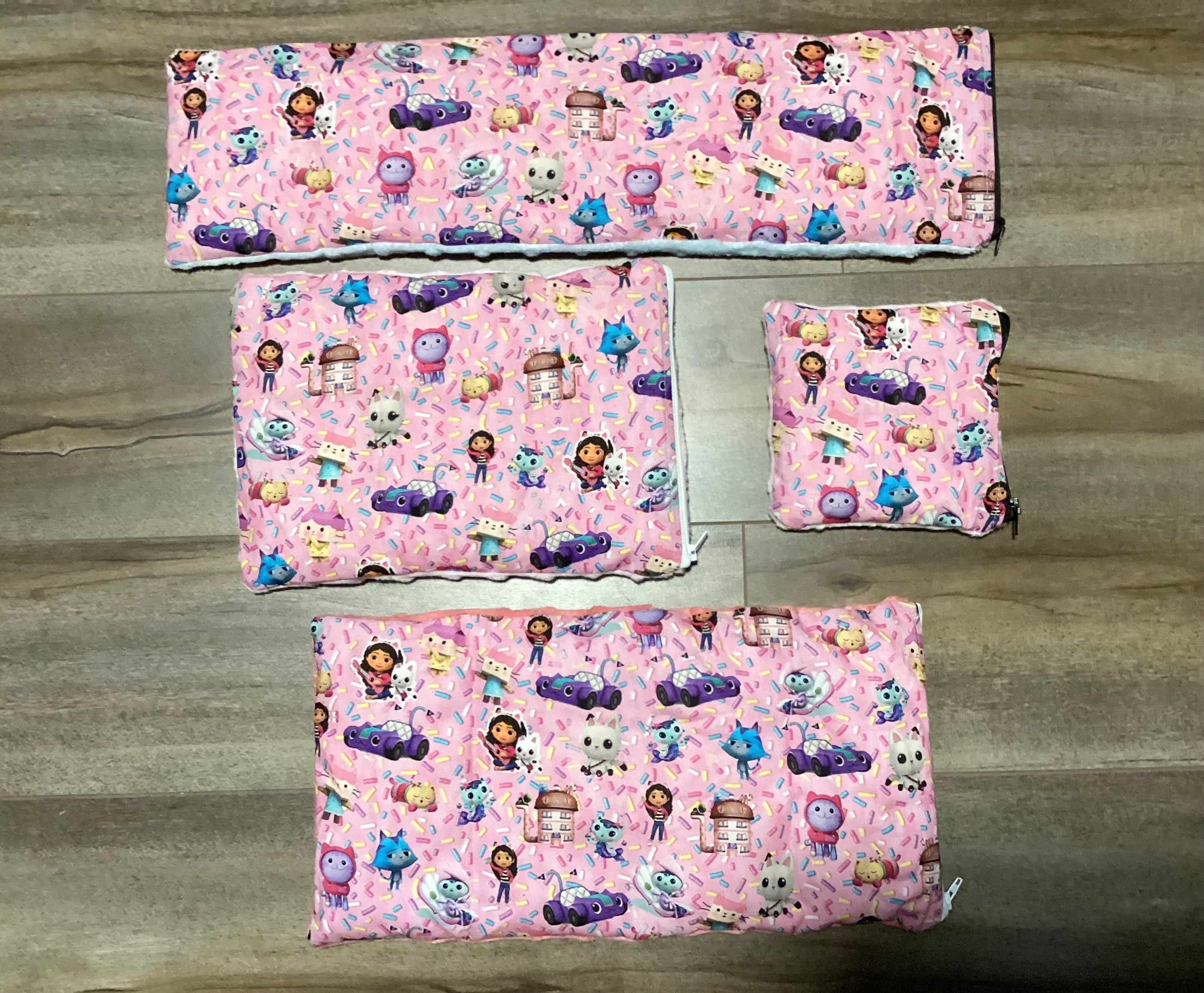 Little girl and her cats heating bag