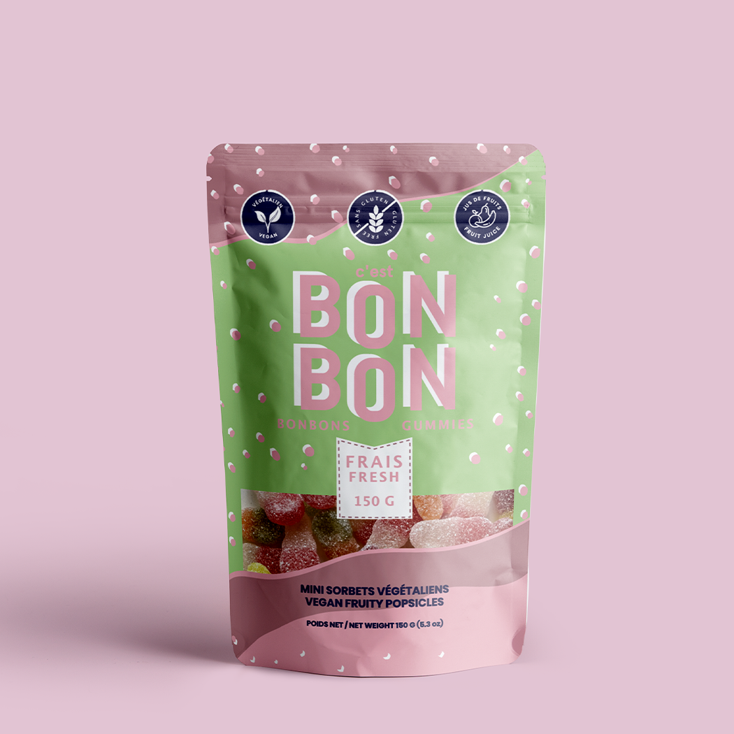 Minis sorbets végétaliens et fruitées - Bonbons gélifiés