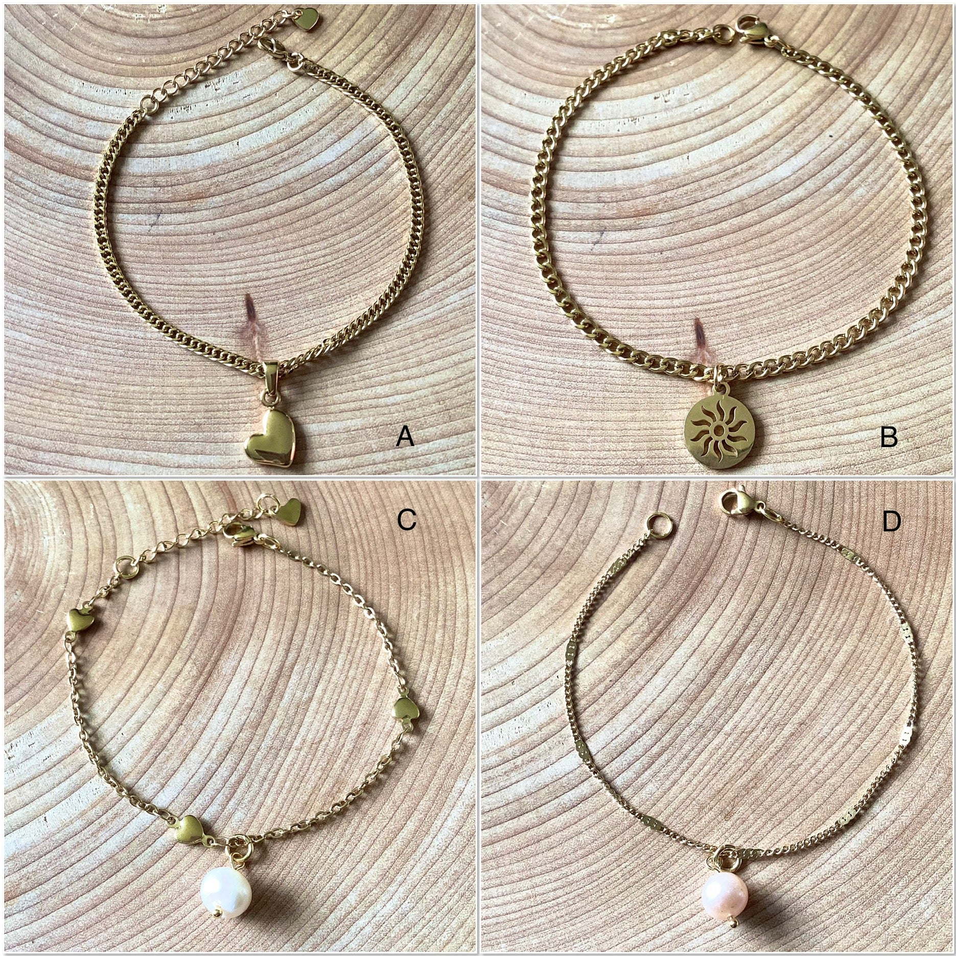 Gold stainless steel bracelet of your choice