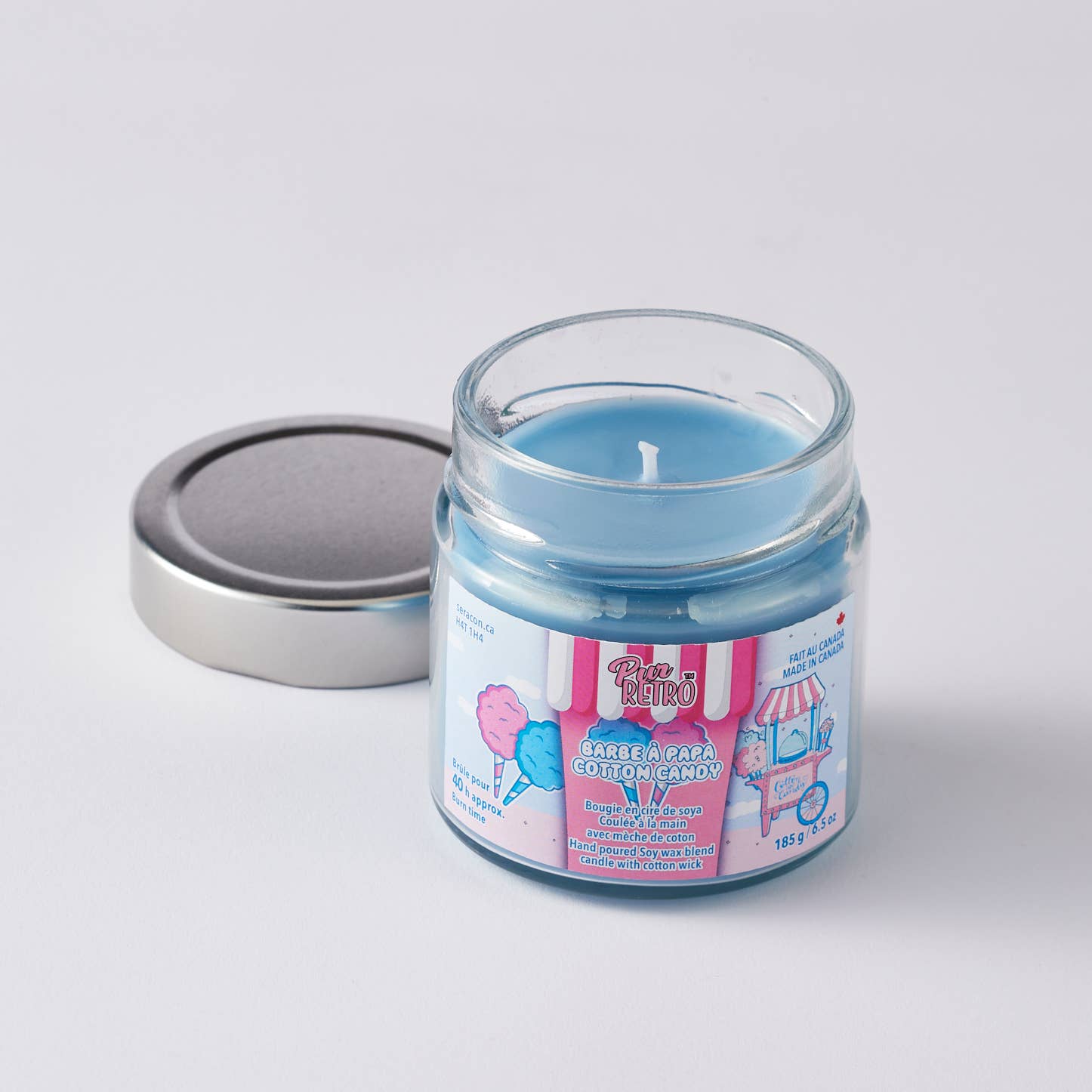 Bougie en pot Cotton Candy — Sweet Nostalgia in a Jar
