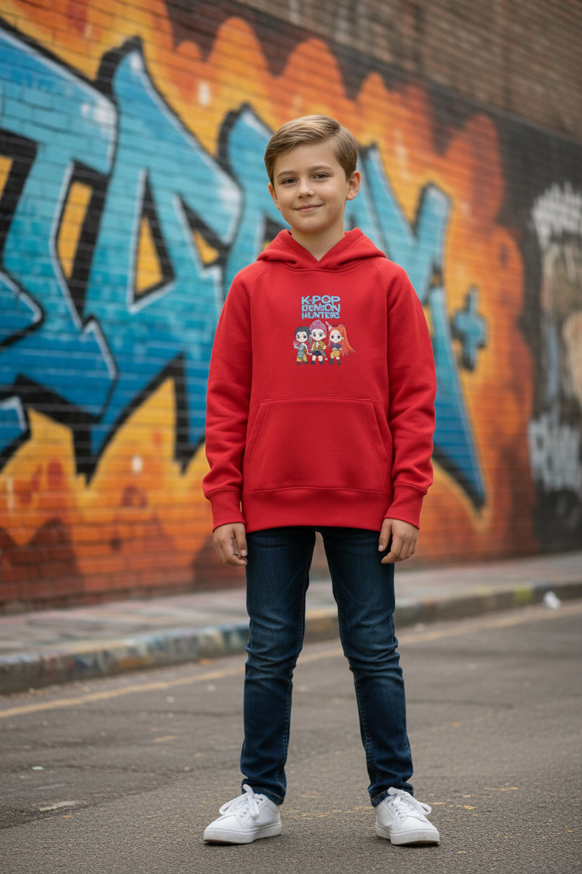 Hoodie chanteurs pop demon junior médium rouge