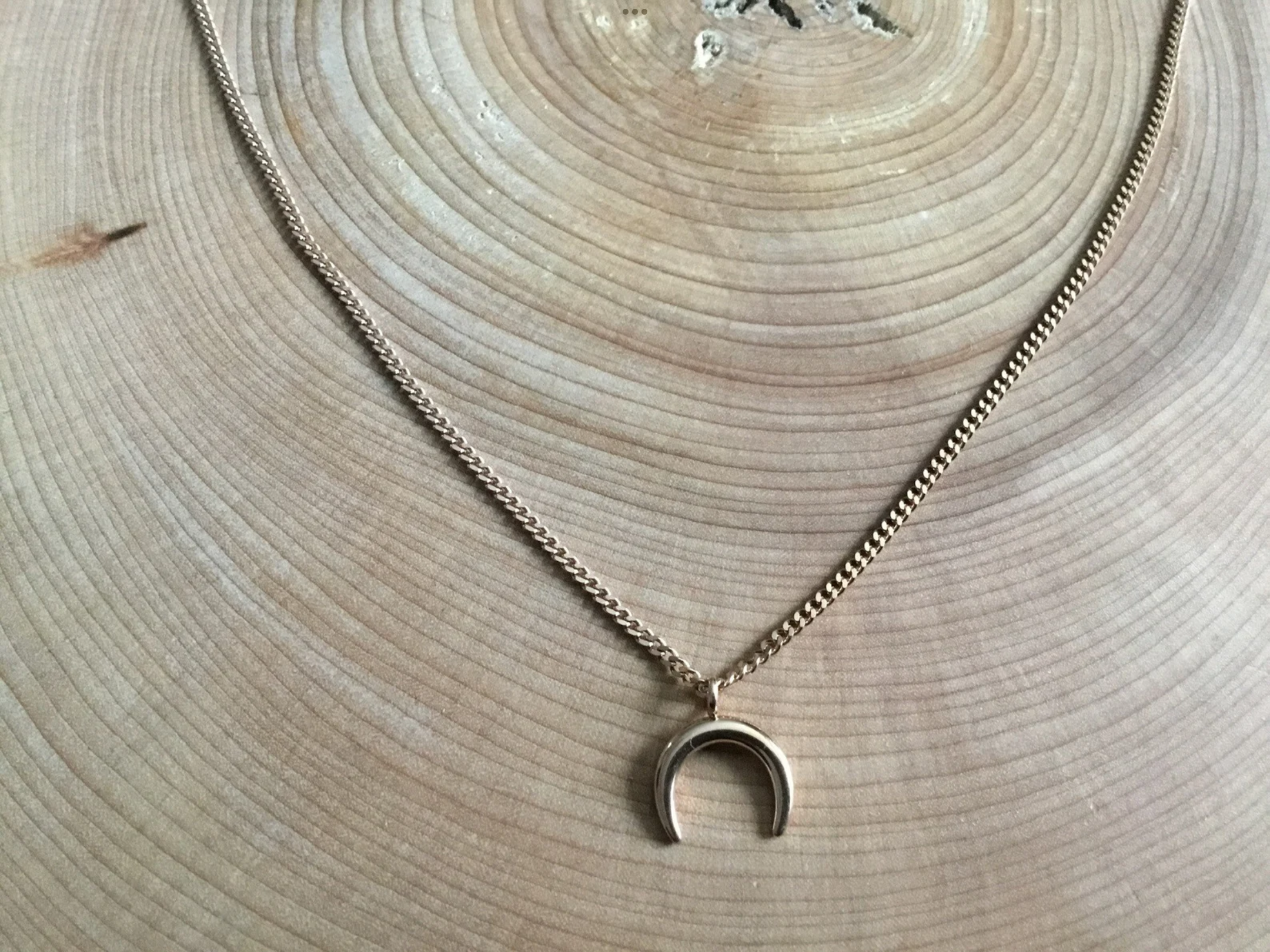 Rose gold stainless steel moon necklace