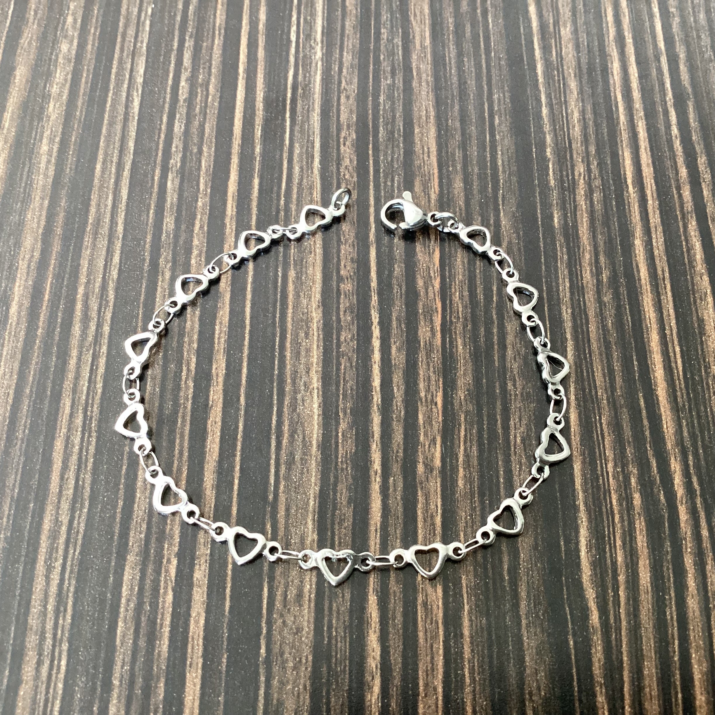 Small stainless steel heart bracelet