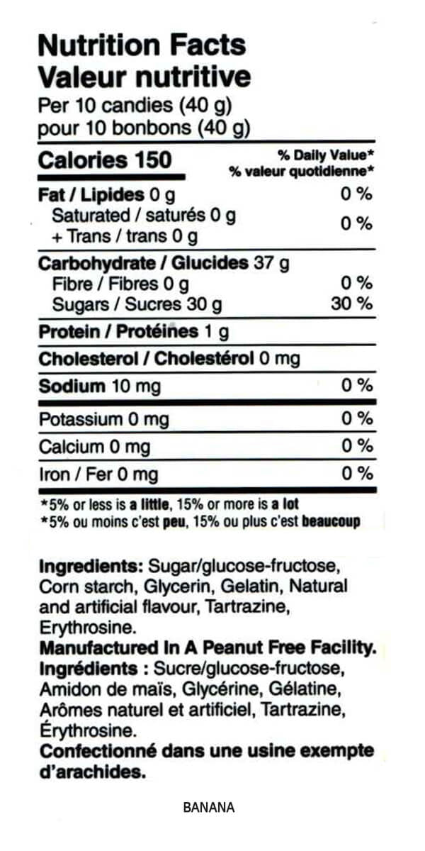 Bananes marshmallows lyophilisées
