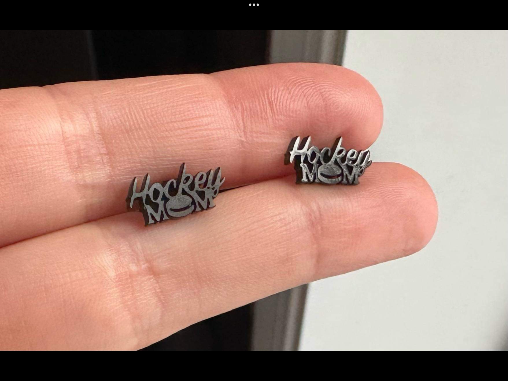 Stainless Steel Hockey Mom Earrings