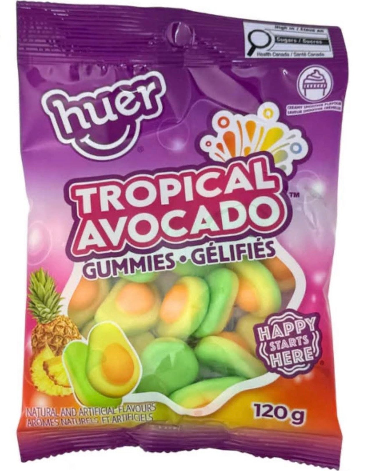 Bonbons avocat tropical 120g.