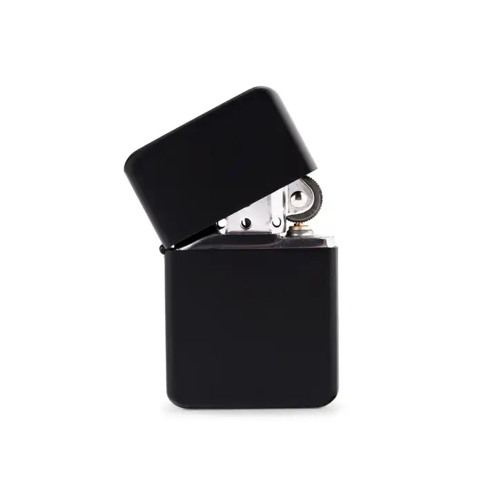 Briquet classique en métal anti-vent - couleur unie: Noir