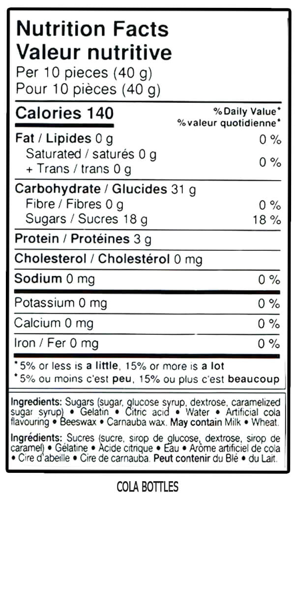 Bouteilles de cola lyophilisées