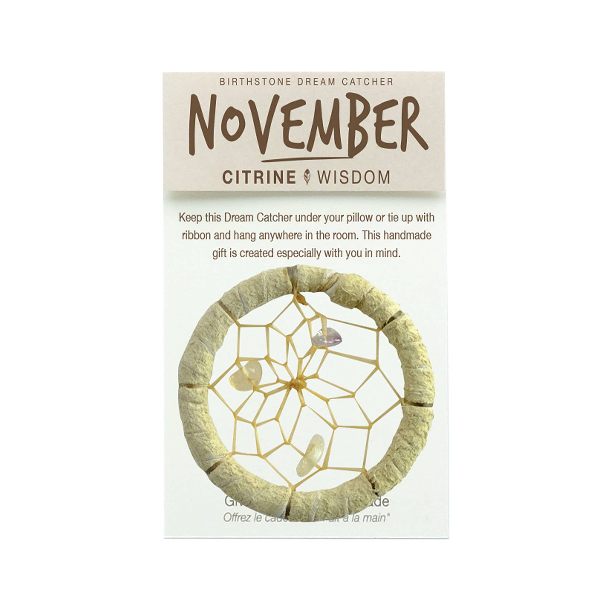 Attrape-rêves Birthstone de 1,5 pouces pour novembre