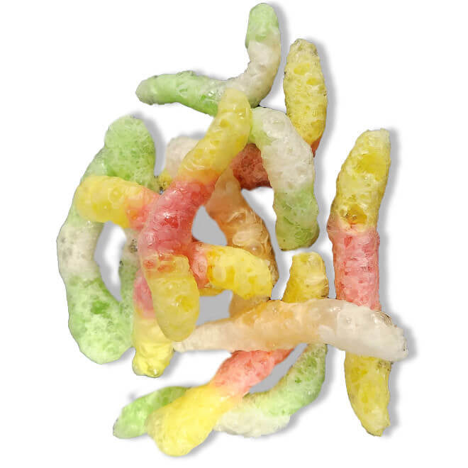 Freeze dried candy worms