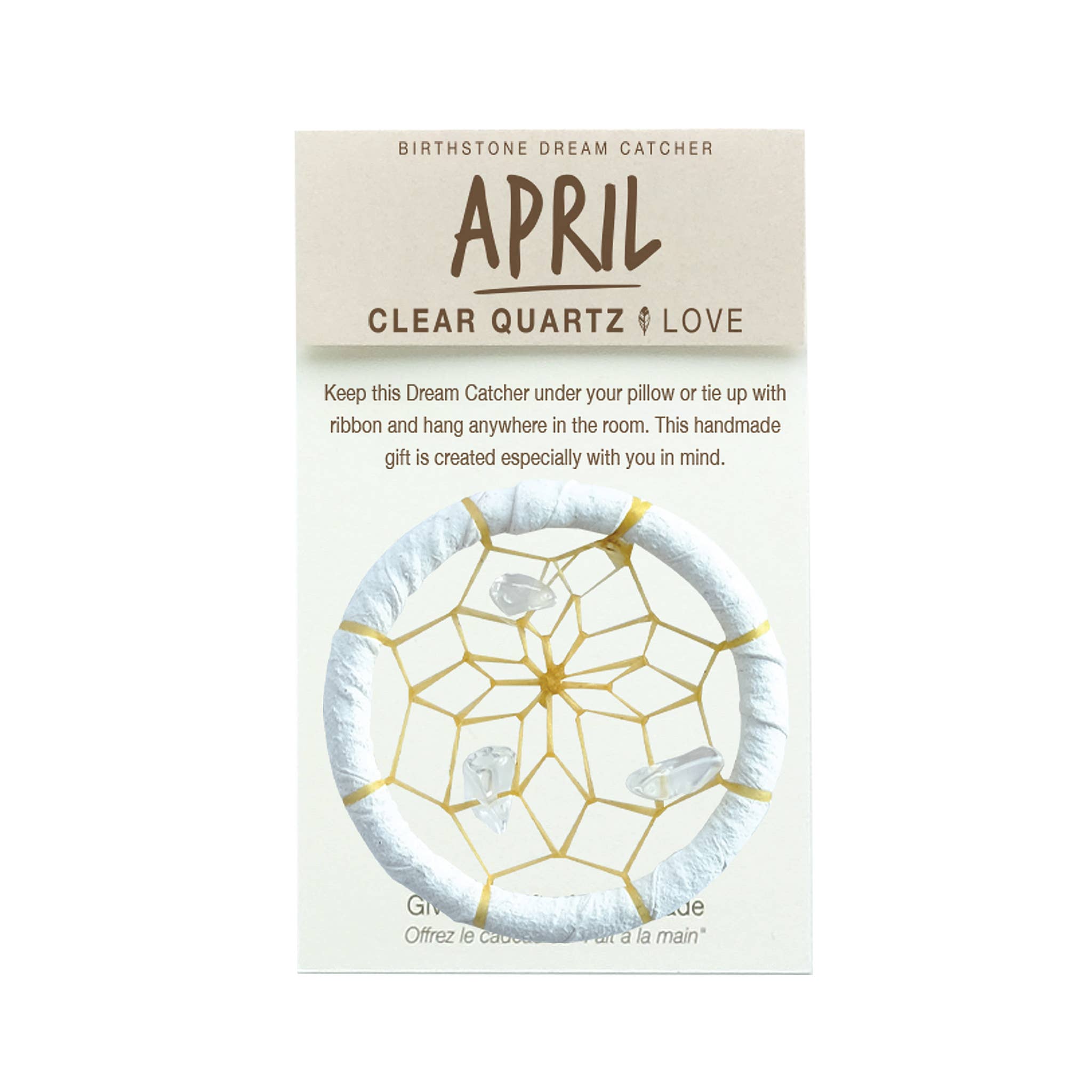 Attrape-rêves Birthstone de 1,5 pouces pour avril