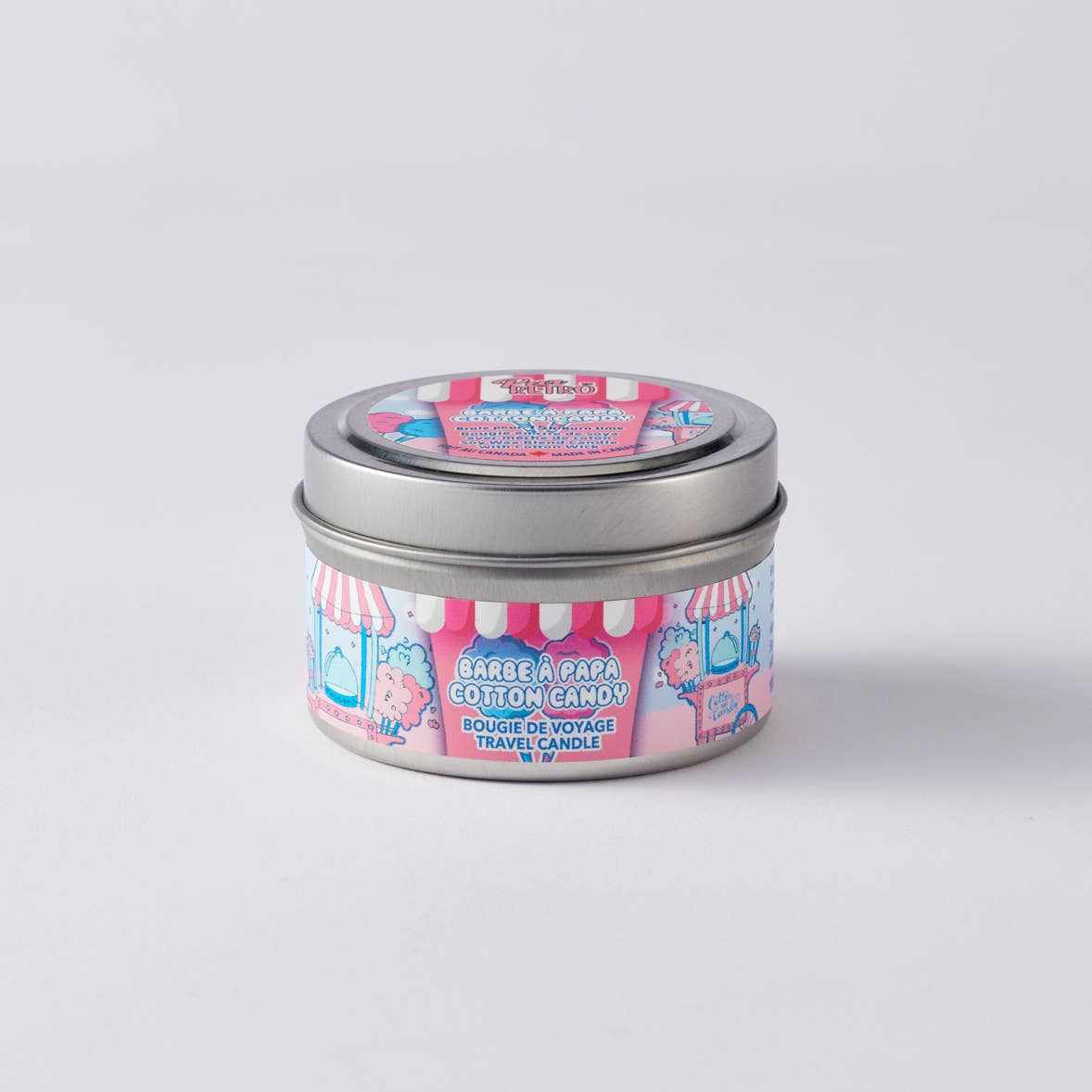 Bougie de voyage en étain Cotton Candy — Sweet Whimsy On the G