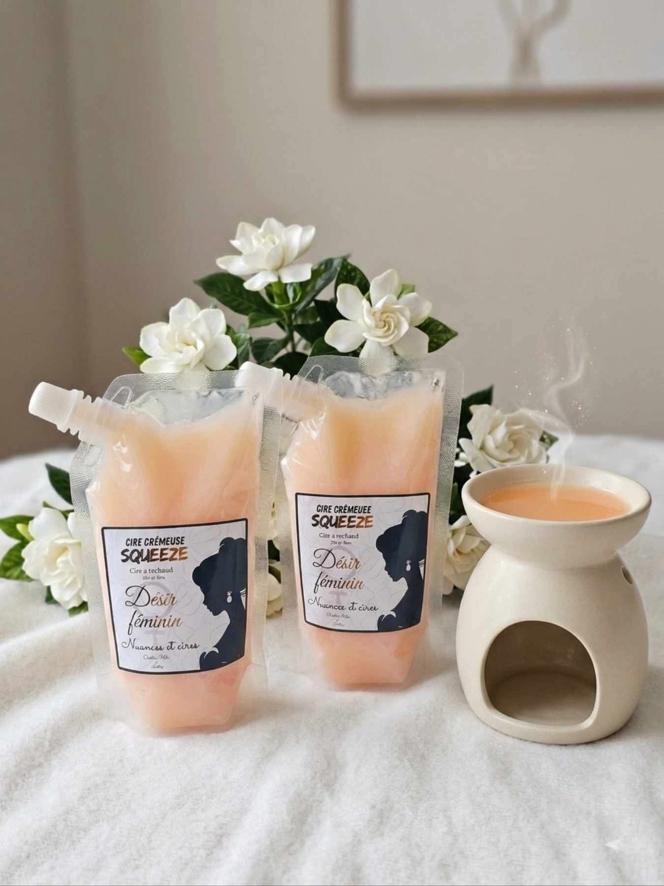 Cire crémeuse à réchaud squeeze désir féminin parfum envoûtant