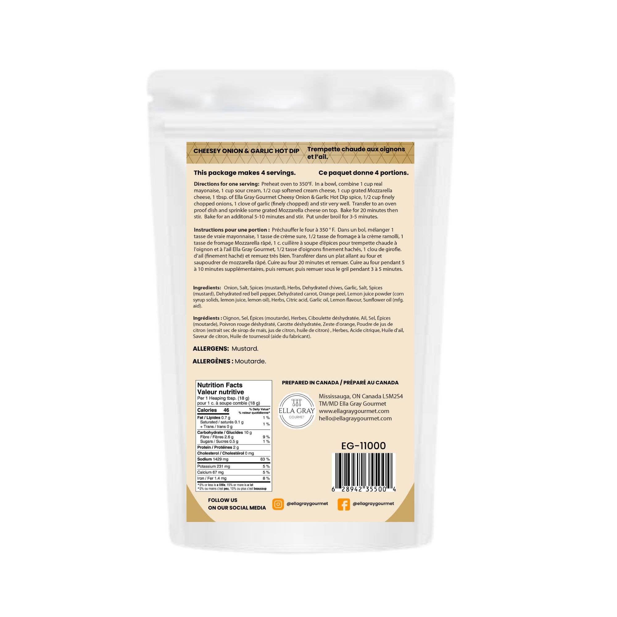 Trempette chaude - Oignon et ail au fromage