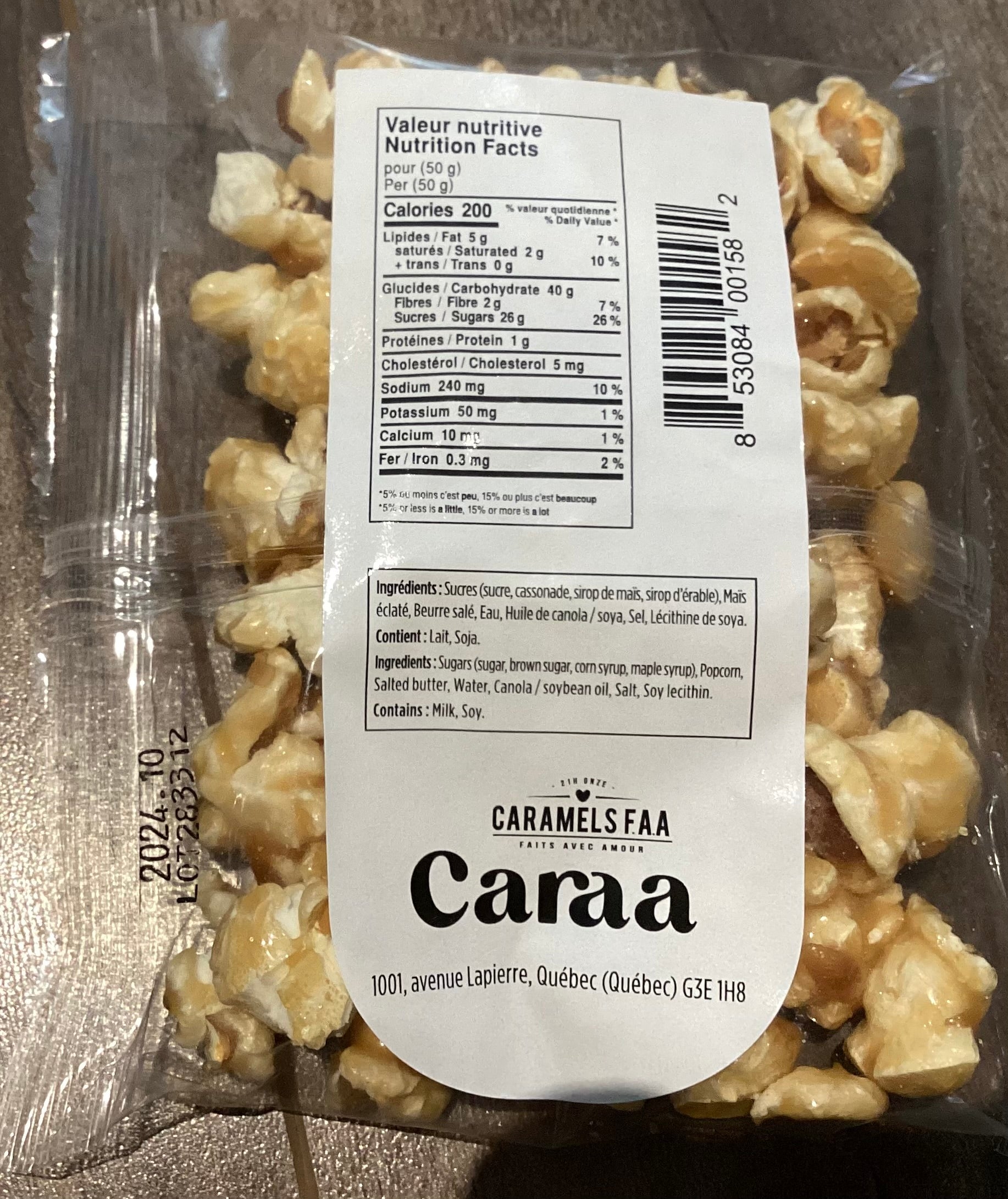 Popcorn Caramel Sirop d'érable