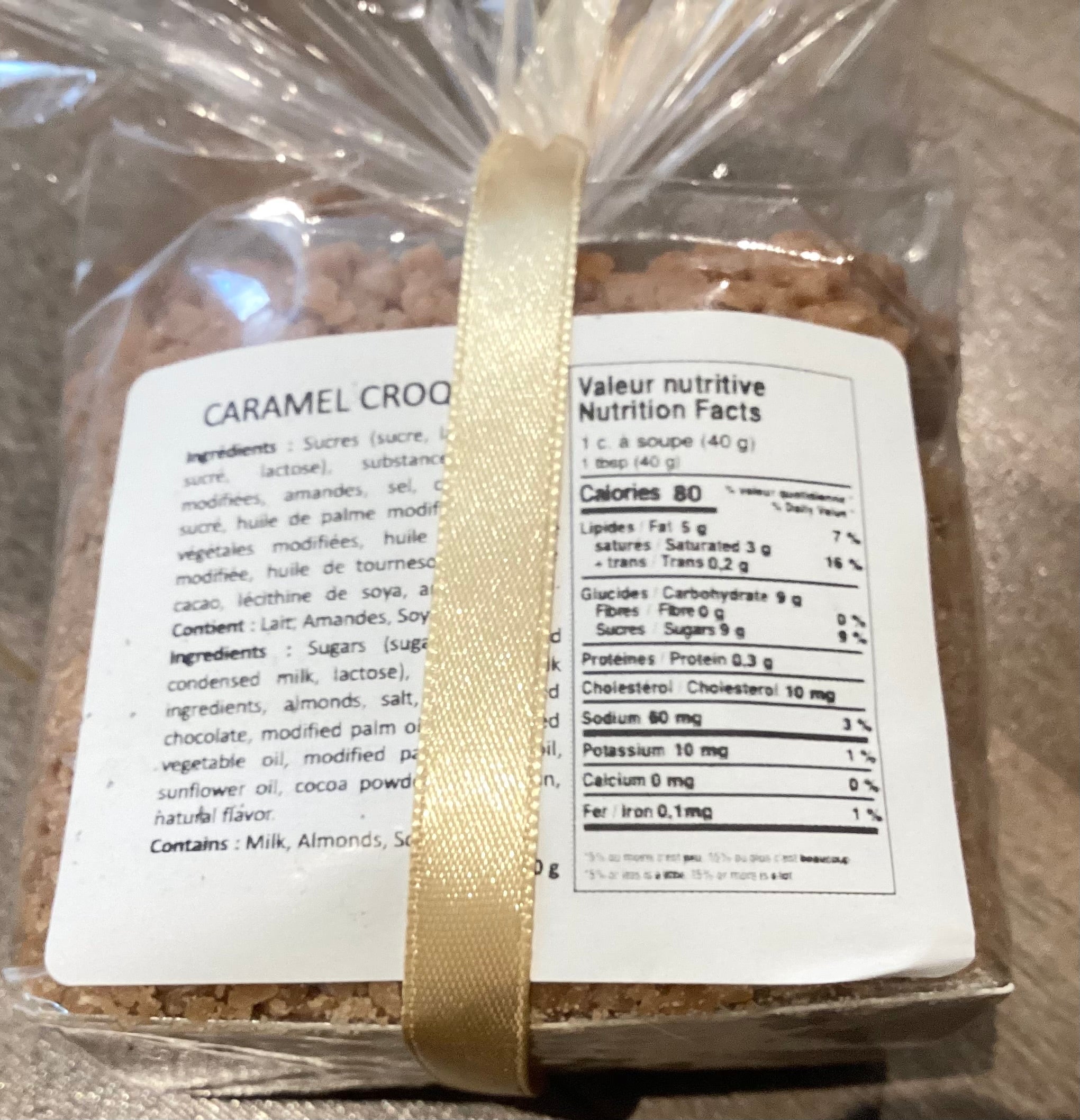 Sac de pépites de caramel