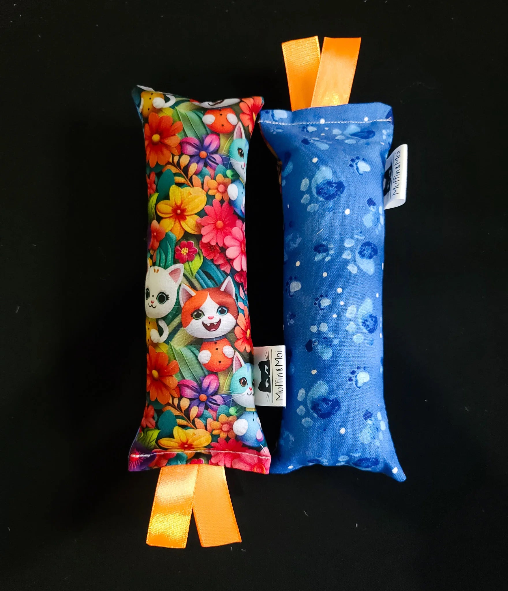 Medium cat toy - cat with very colorful flowers