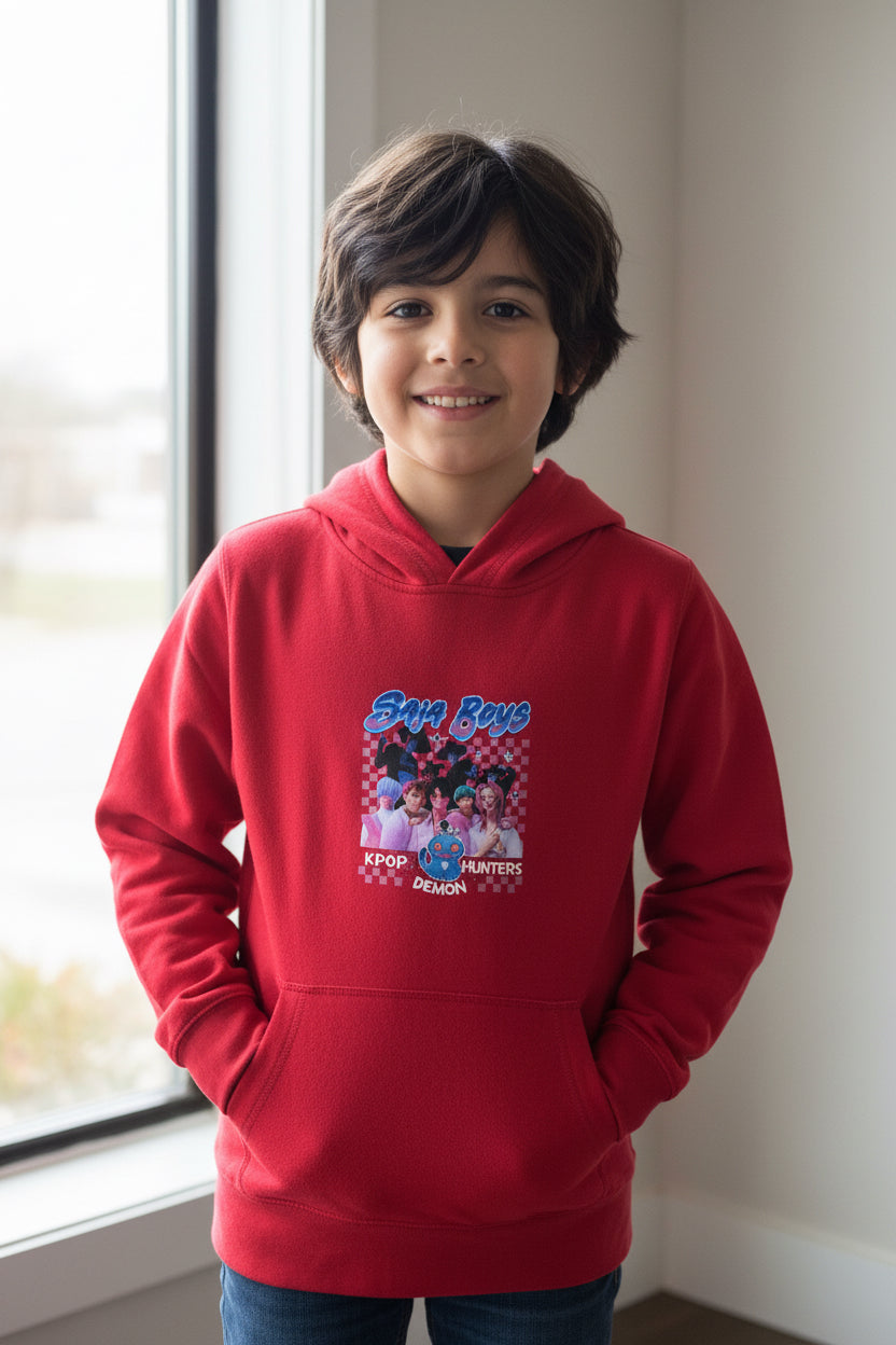 Hoodie chanteur pop demon junior grand rouge