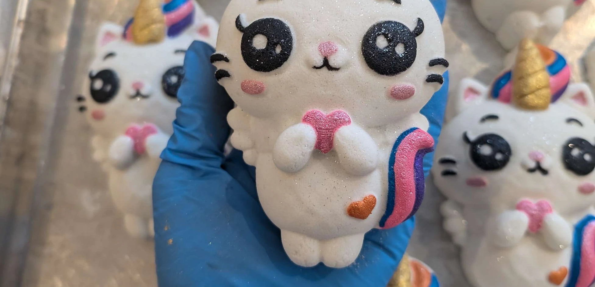 Bombe de bain géante chat-licorne
