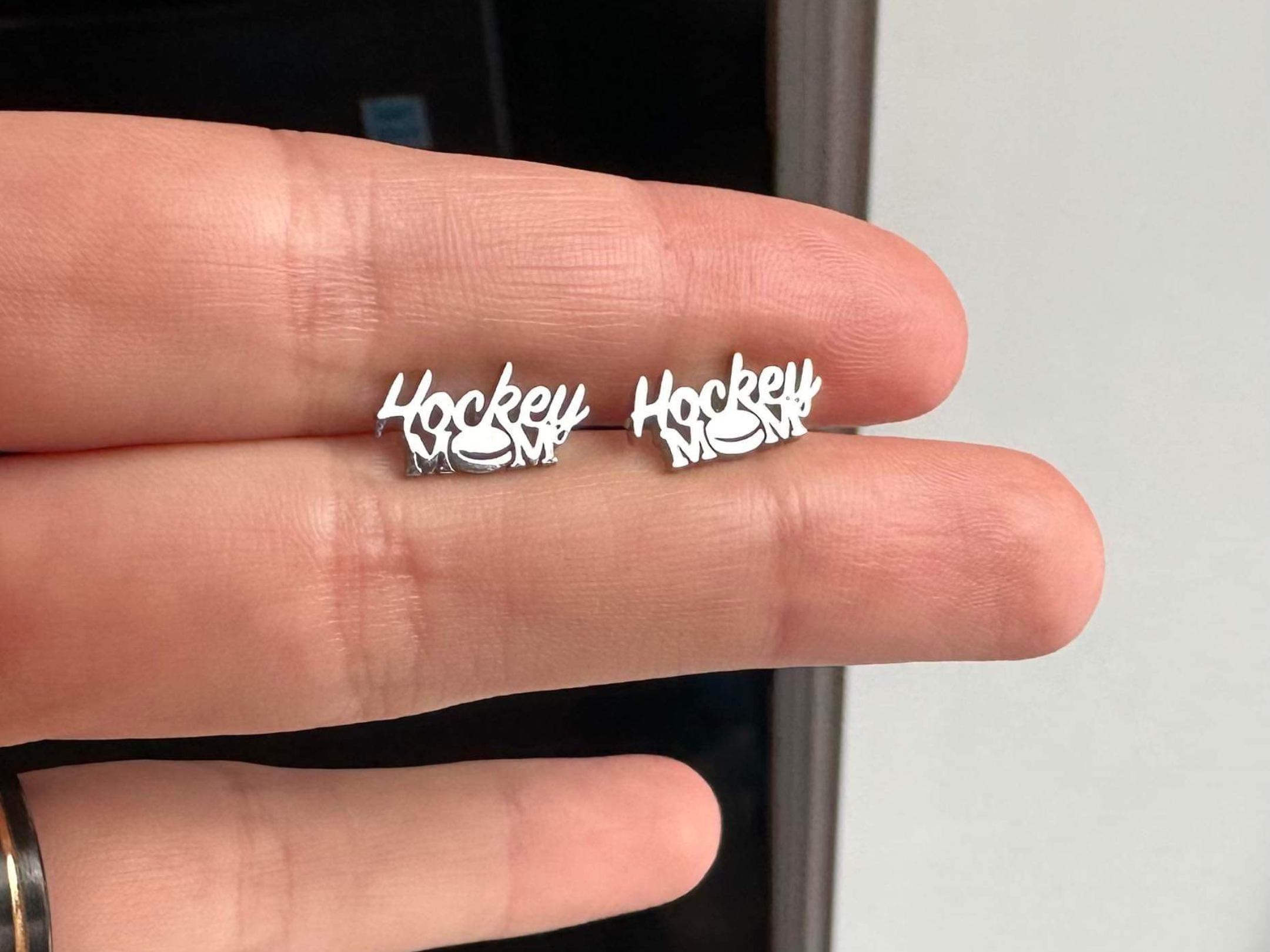 Stainless Steel Hockey Mom Earrings