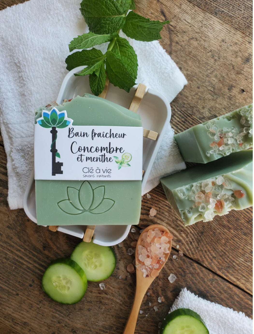 Cucumber and mint soaps