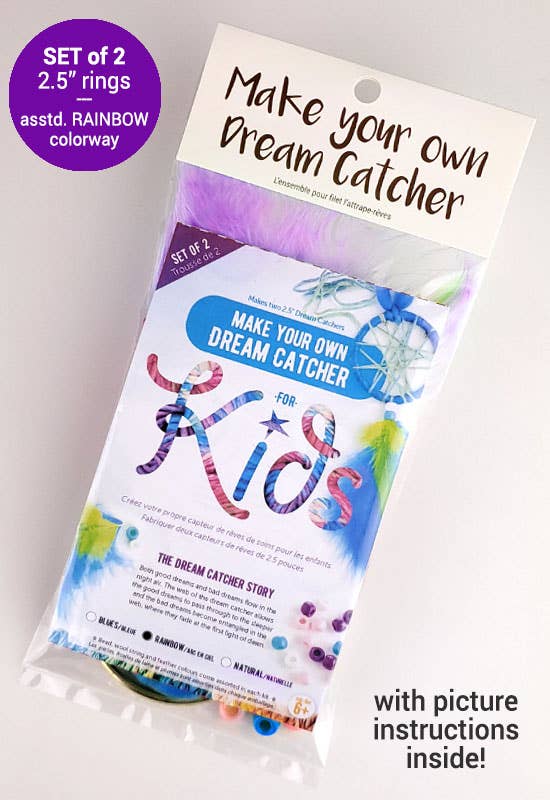 Kit Dream Catcher 2,5 pouces pour enfants - Arc-en-ciel