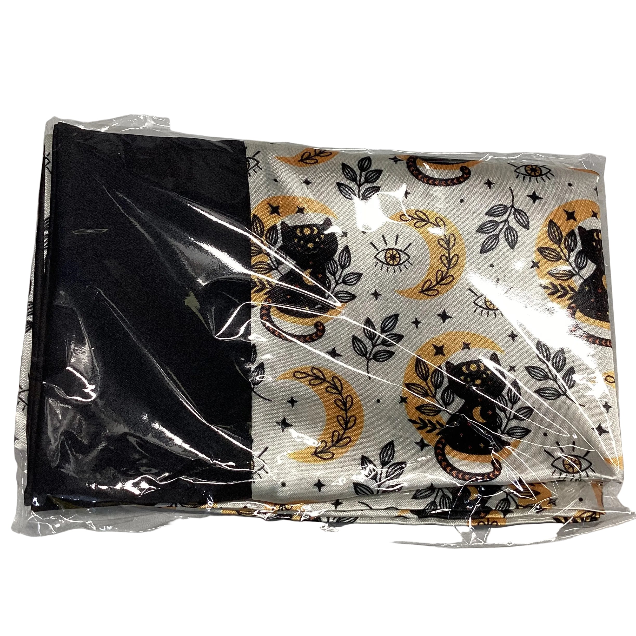 Taie d’oreiller satin lune chat