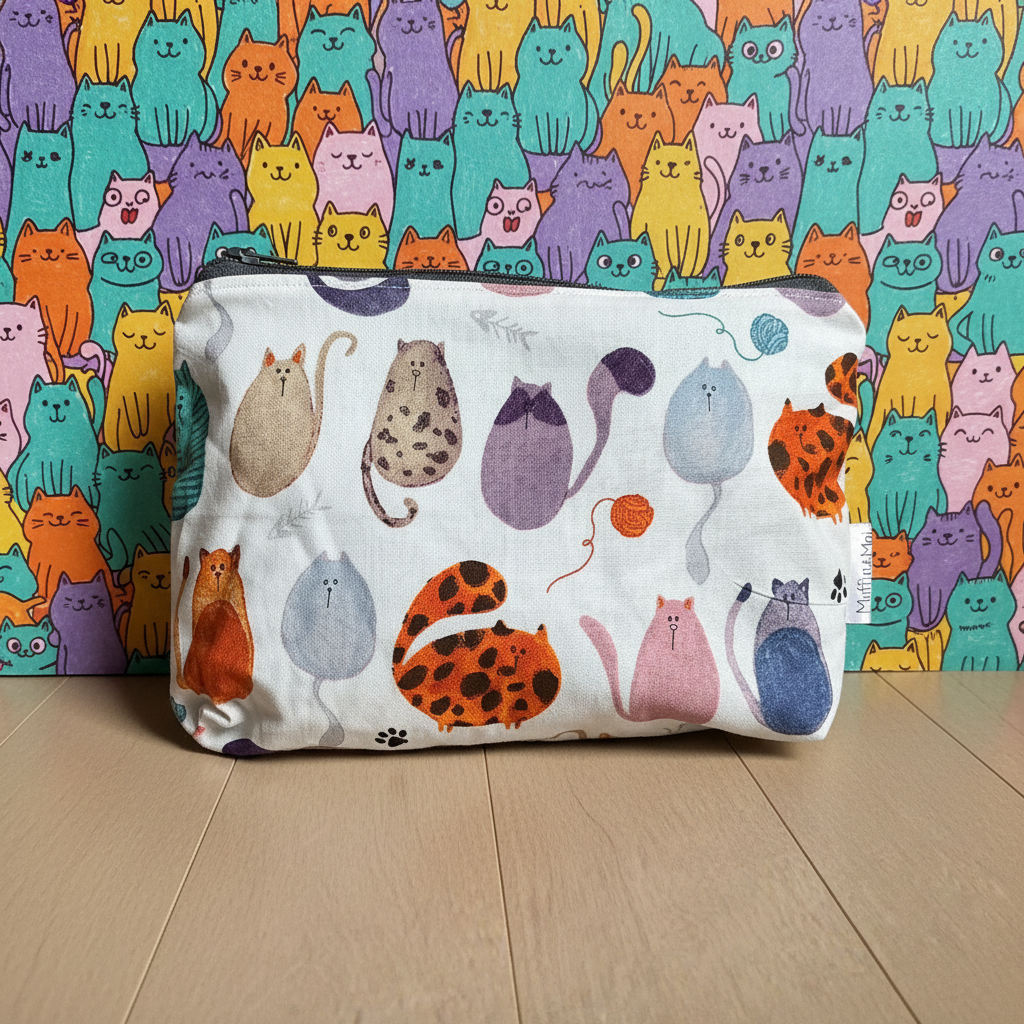 Pochette chat coloré