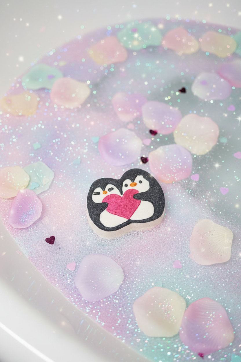Bombe de bain pingouins amoureux