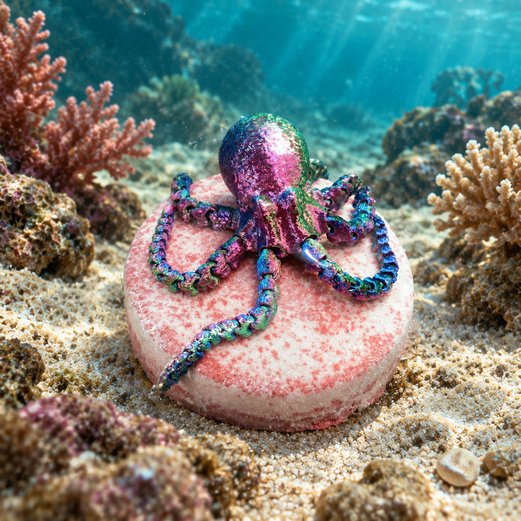 Bombe de bain avec jouet articulé pieuvre