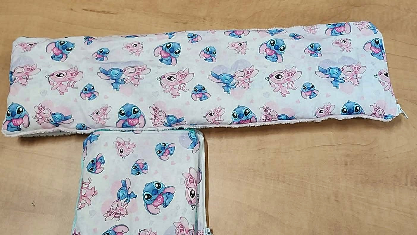 Sac chauffant extraterrestre bleu et rose