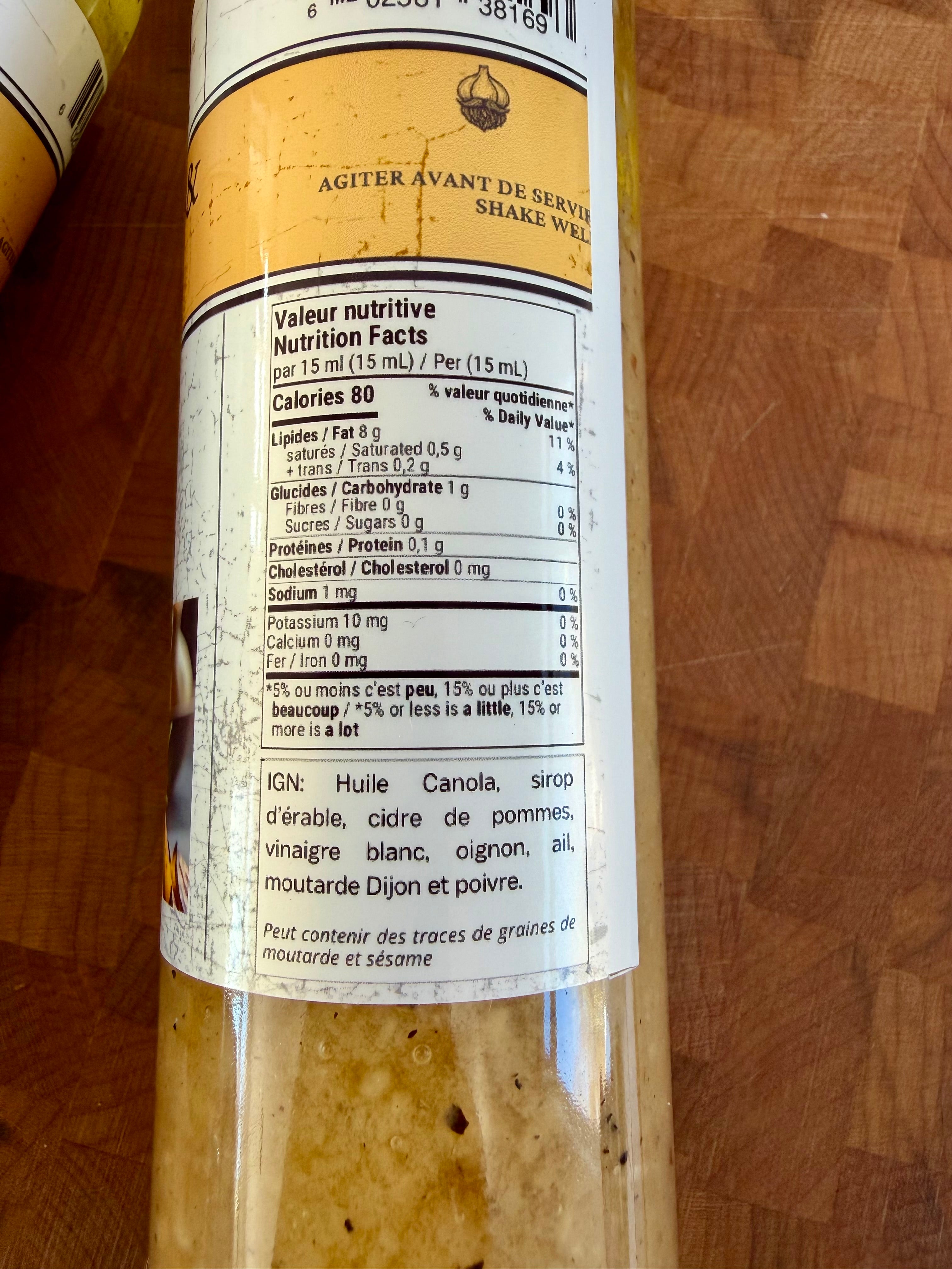 Vinaigrette à l' érable aux oignons et ails