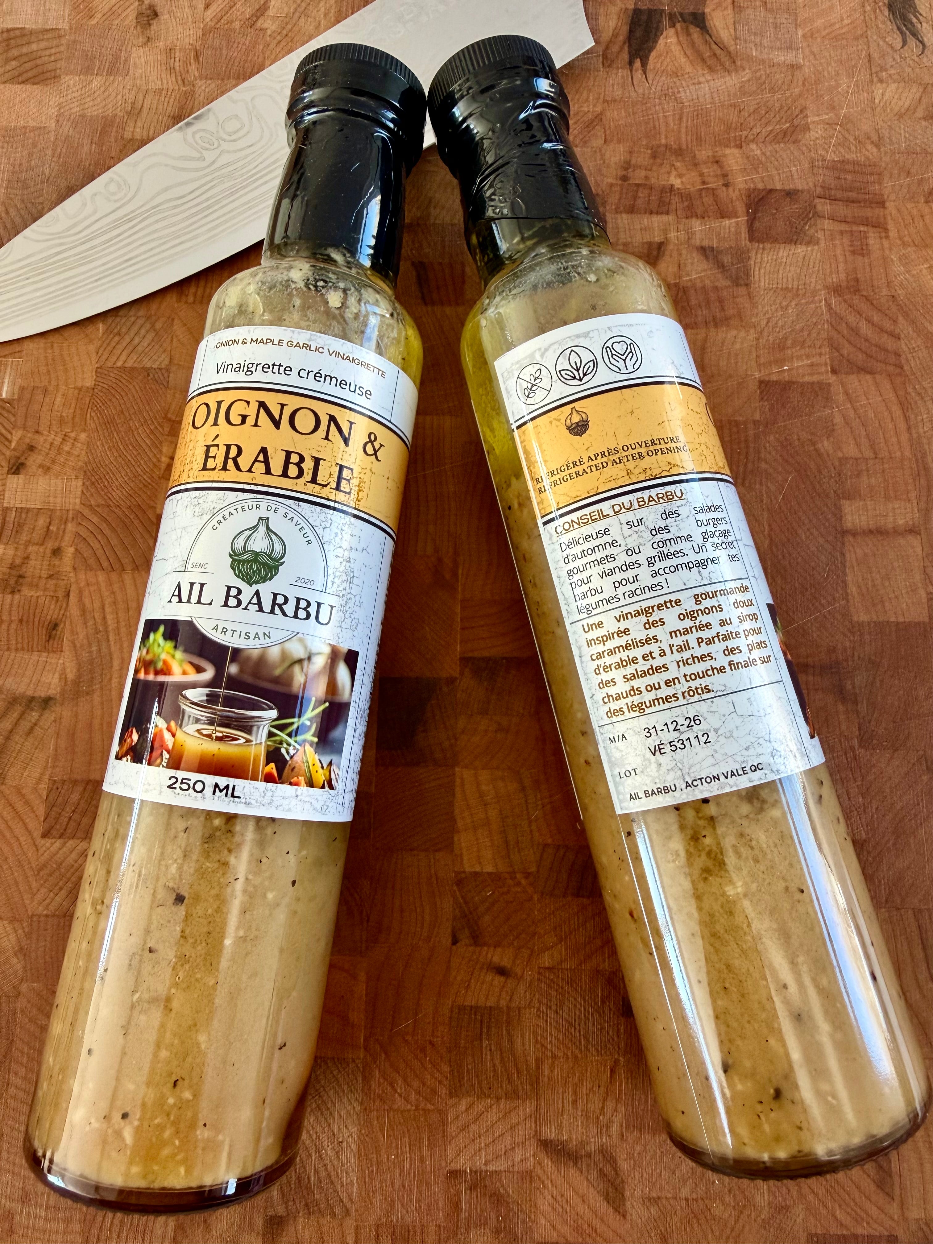 Vinaigrette à l' érable aux oignons et ails