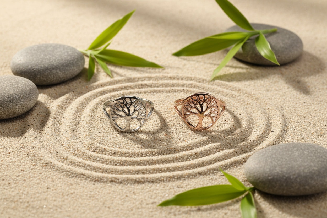 Bague arbre de vie ajustable en inox