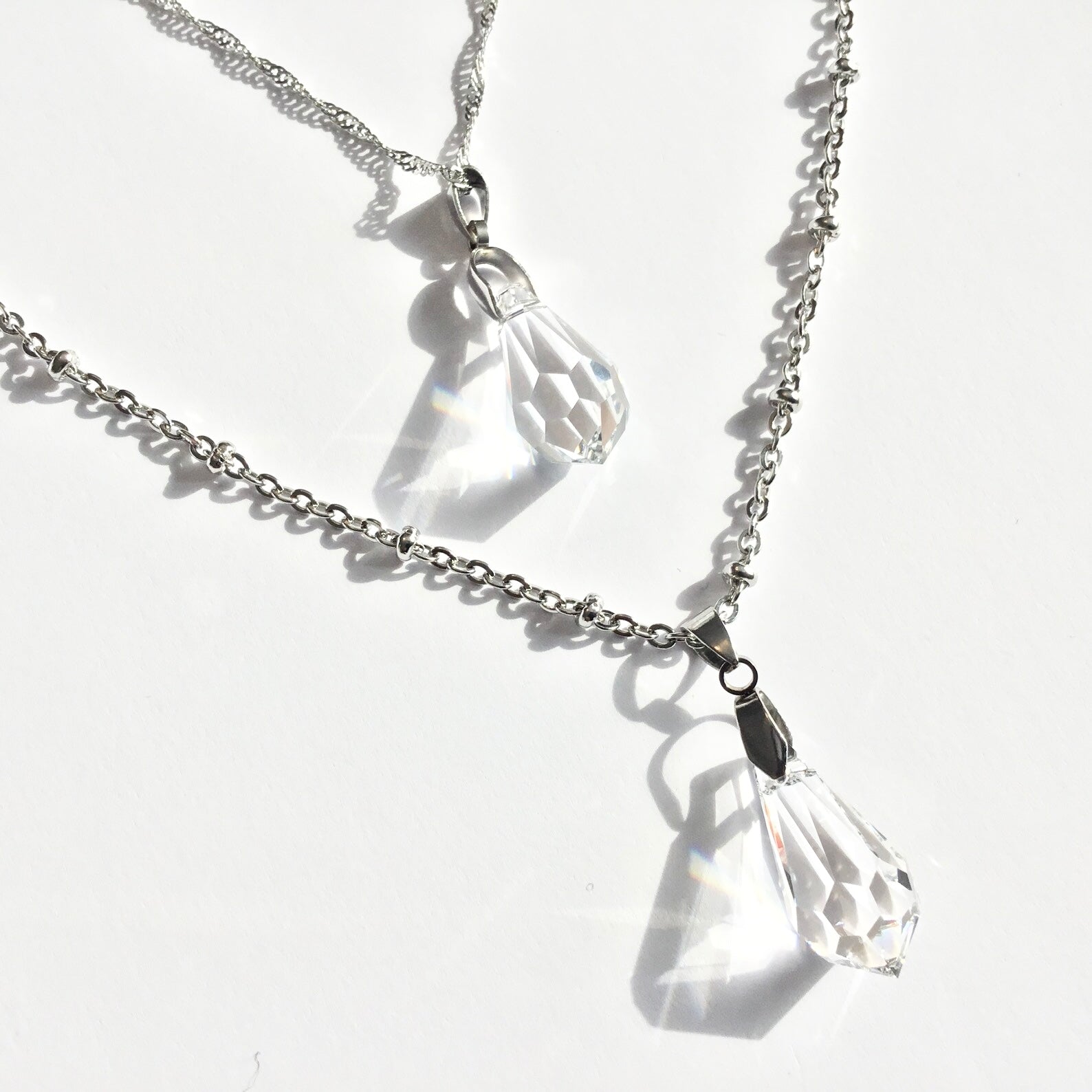 Necklace with translucent Swarovski drop 22 mm