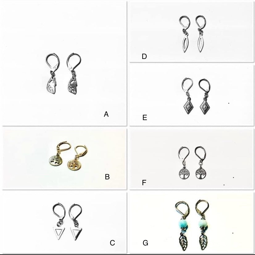 Boucles d’oreilles en inox au choix