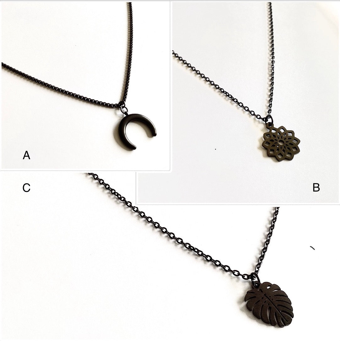 Black stainless steel necklace