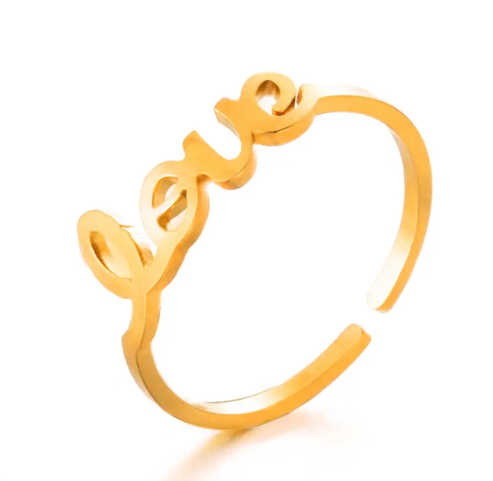 Stainless steel love ring