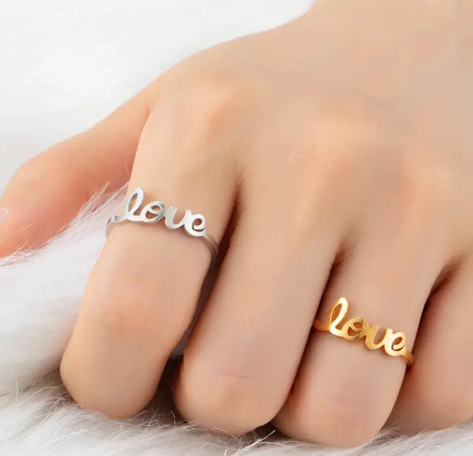 Stainless steel love ring