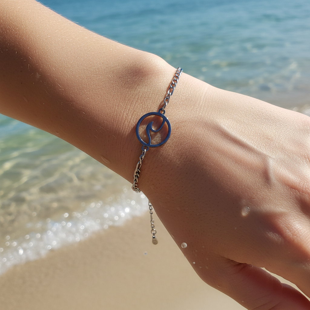 Bracelet ou chaîne de cheville vague en inox