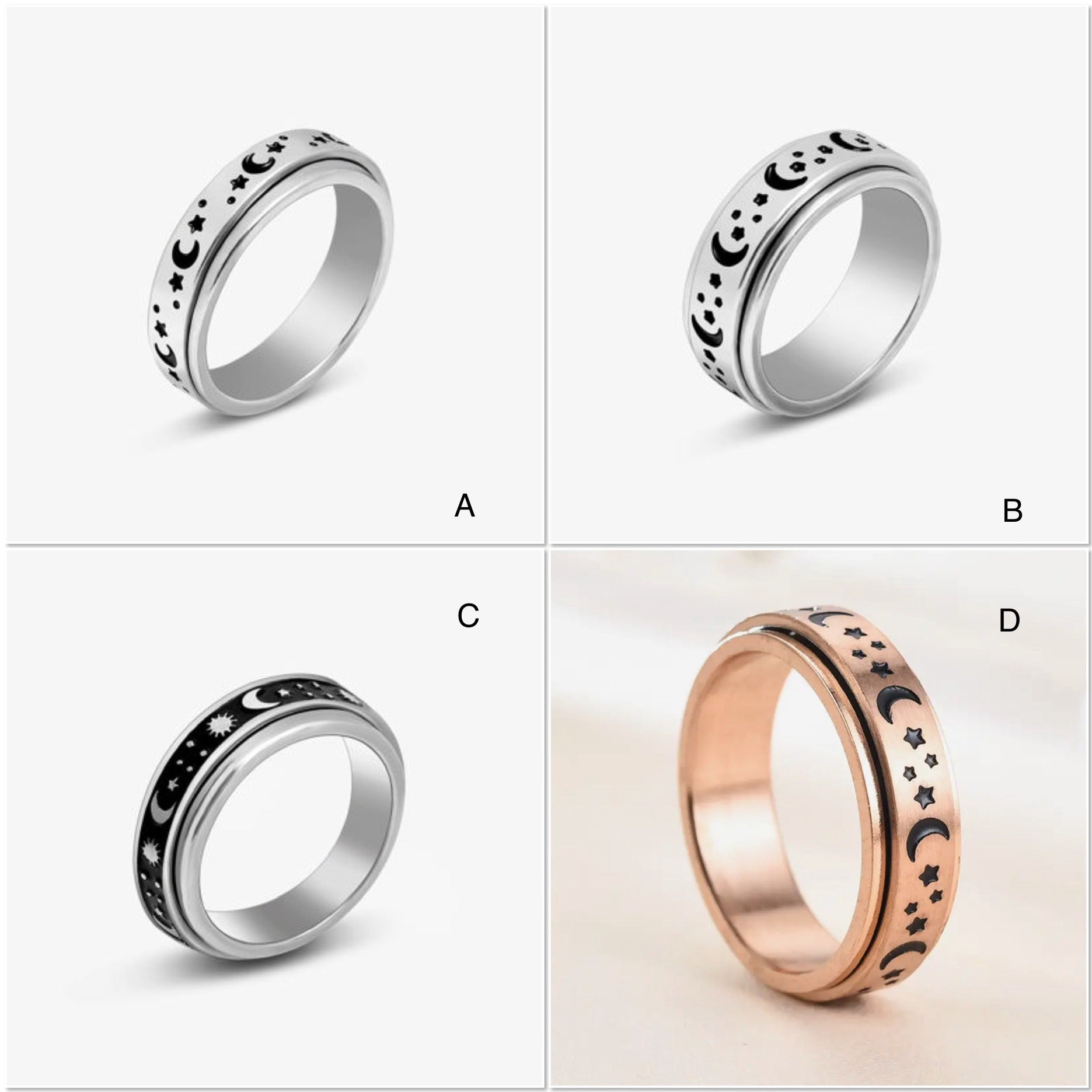 Stainless steel spinner ring
