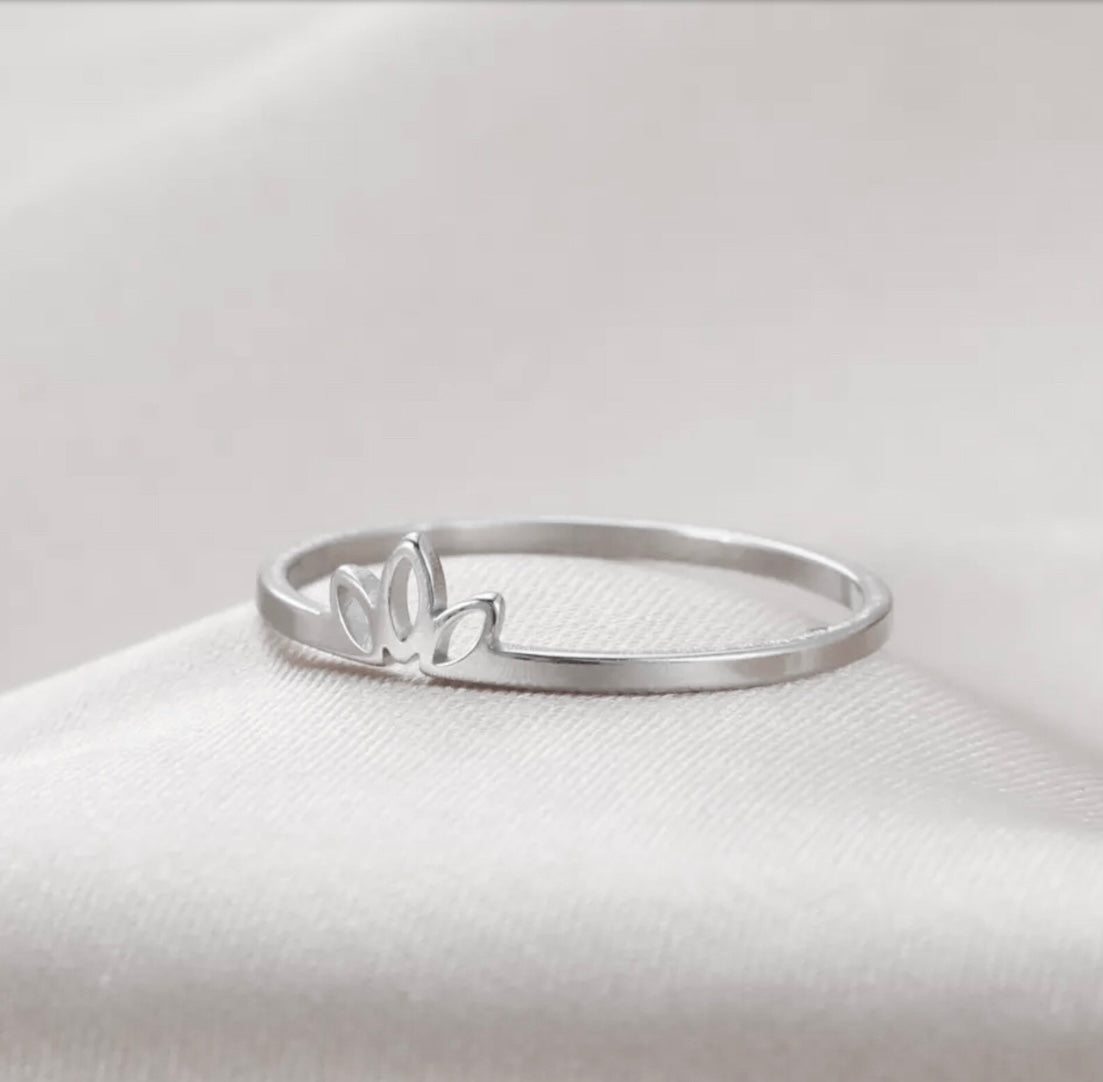 Bague lotus minimaliste en inox