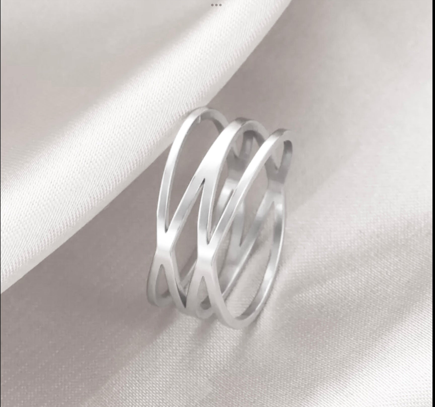 Minimalist multi-row stainless steel ring