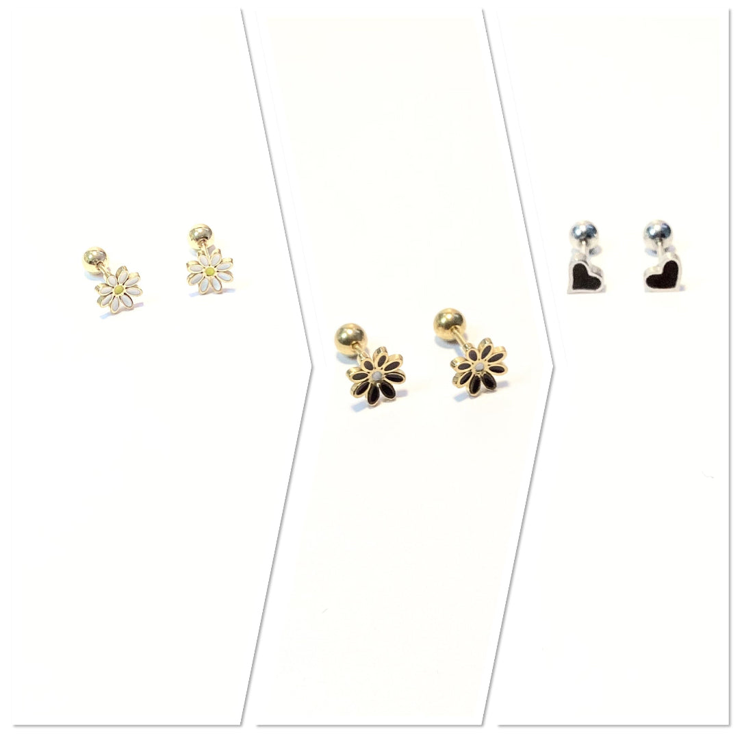 Boucles d’oreilles en inox à vis