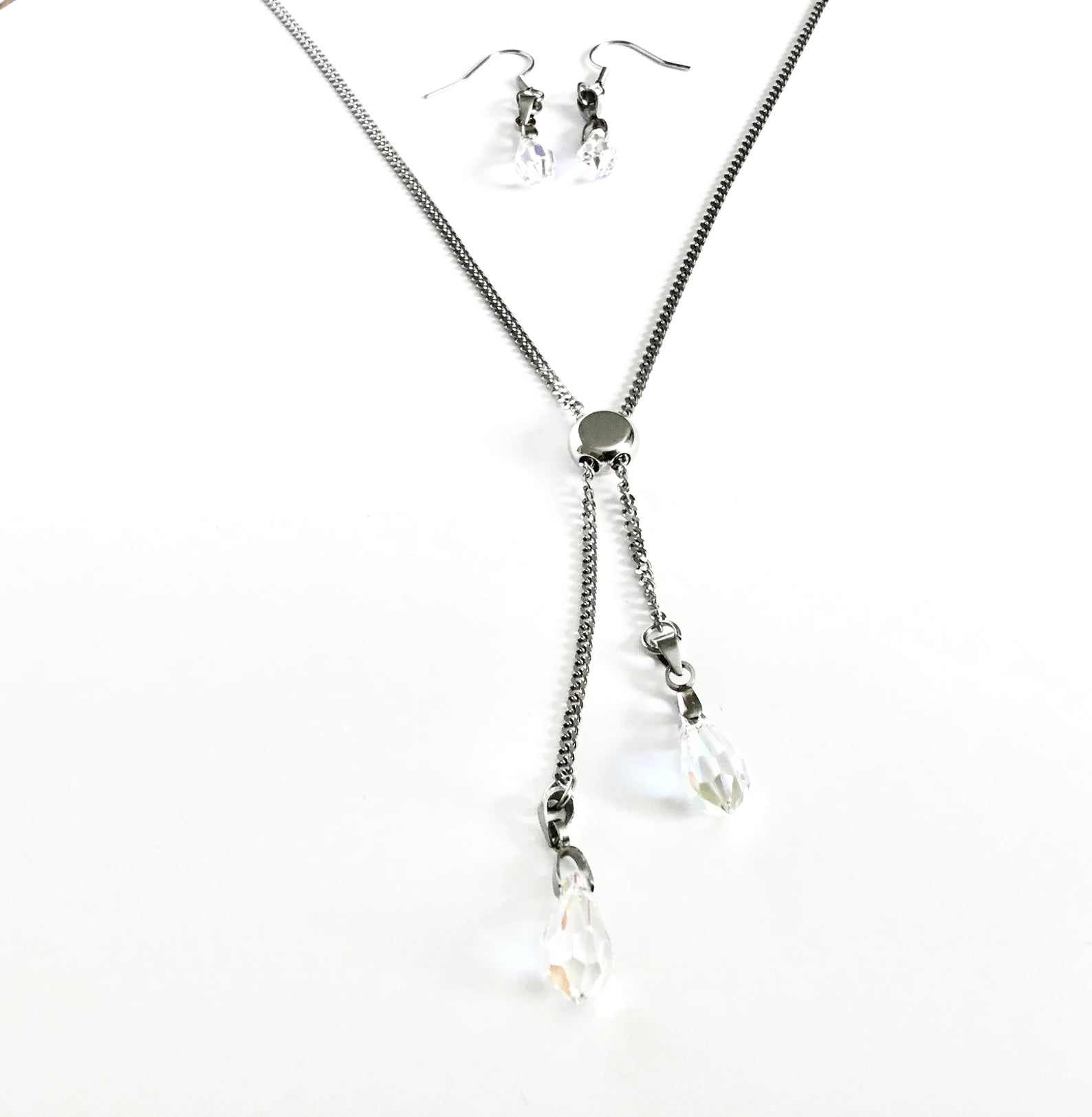 earrings or necklace with Swarovski crystal color AB