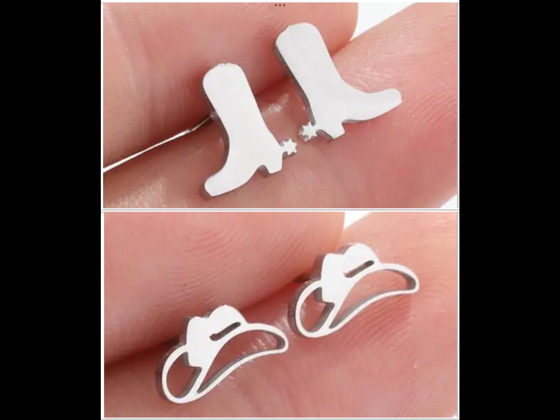 Stainless steel country earrings